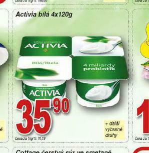 Lidl Activia bílá nabídka