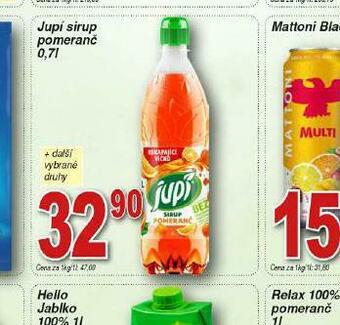 Lidl Jupí sirup pomeranč nabídka
