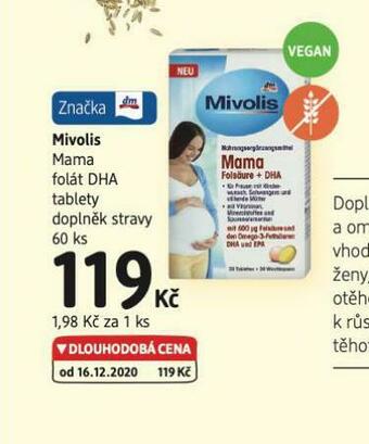 dm drogerie Mivolis mama falát dha tablety nabídka