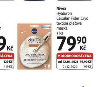 dm drogerie Nivea textilní pleťová maska nabídka