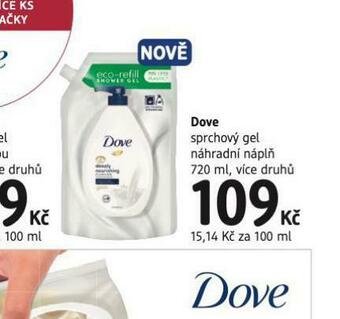 dm drogerie Dove sprchový gel náhradní náplň nabídka