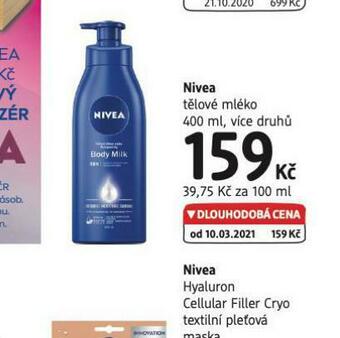dm drogerie Nivea tělové mléko nabídka