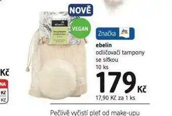 dm drogerie Ebelin odličovací tampony se síťkou nabídka