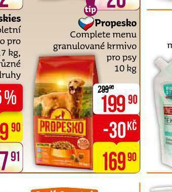 Teta Propesko complete menu granule pro psy nabídka