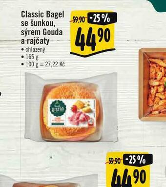 Albert Classic bagel se šunkou, sýrem gouda a rajčaty nabídka