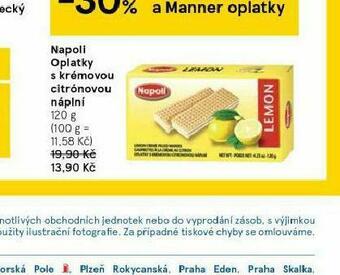 Napoli oplatky s krémovou citronovou náplní
