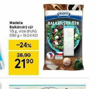 Tesco Madeta balkánský sýr nabídka
