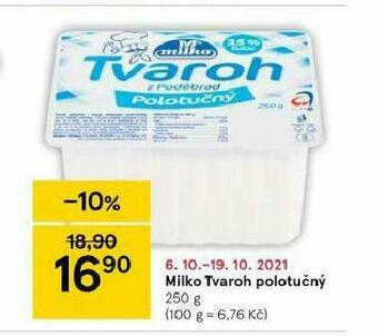 Tesco Milko tvaroh polotučný nabídka