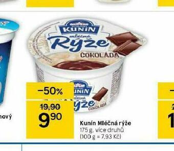 Tesco Kunín mléčná rýže nabídka