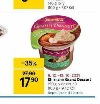 Tesco Ehrmann grand dessert nabídka