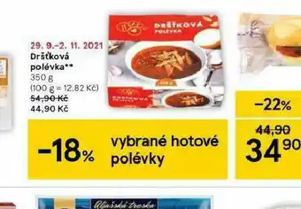Tesco Dršťková polévka nabídka