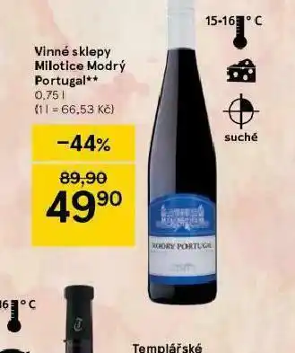 Tesco Vinné sklepy milotice modrý portugal nabídka
