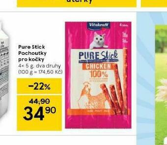 Tesco Pure stick pochoutky pro kočky nabídka