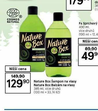 Tesco Nature box šampon, balzám nabídka