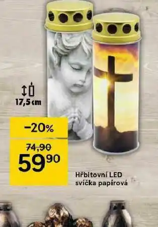Tesco Hřbitovní led svíčka papírová nabídka