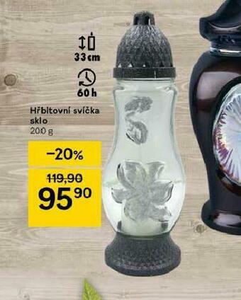 Tesco Hřbitovní svíčka sklo nabídka