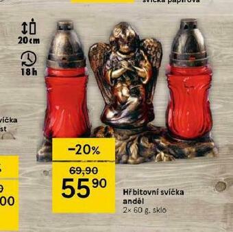 Tesco Hřbitovní svíčka anděl nabídka