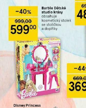 Tesco Barbie dětské studio krásy nabídka