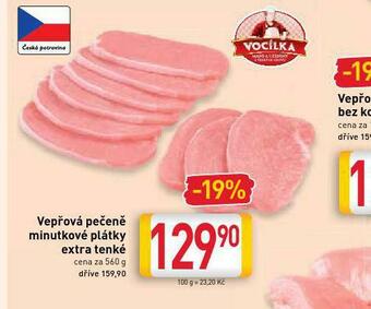 Billa Vepřová pečeně minutkové plátky extra tenké nabídka