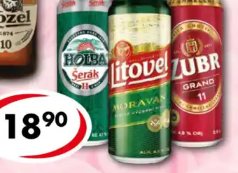 CBA Holba Šerák 11, Litovel Moravan, Zubr Grand 11 0.5L nabídka