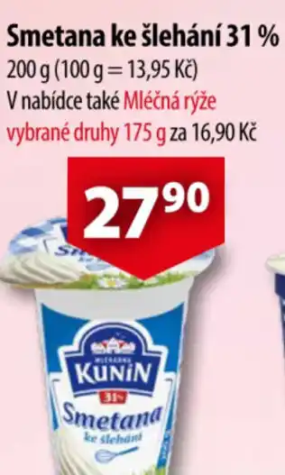 CBA Smetana ke šlehání 31 % nabídka