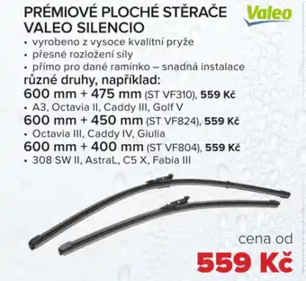 Auto Kelly PRÉMIOVÉ PLOCHÉ STĚRAČE VALEO SILENCIO nabídka