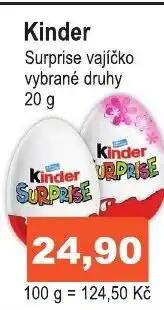 COOP DISKONT Kinder Surprise vajíčko vybrané druhy 20 g nabídka