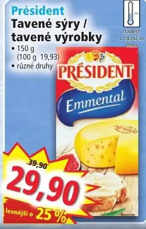 Norma Président Tavené sýry / tavené výrobky nabídka