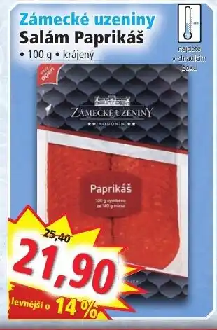 Norma Zámecké uzeniny Salám Paprikáš nabídka