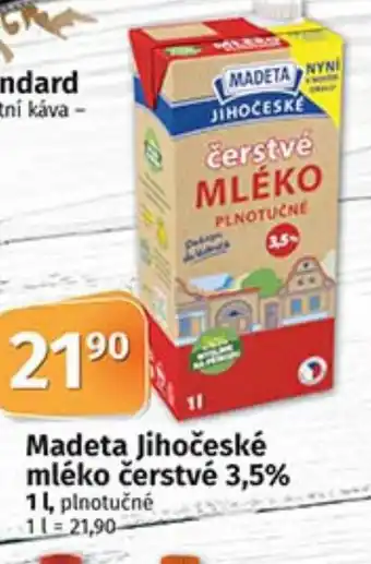 COOP TIP Madeta Jihočeské mléko čerstvé 3,5% 1L nabídka