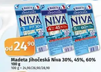 COOP TIP Madeta Jihoceska Niva 30%,45%,60%, 100 g nabídka