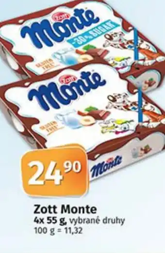 COOP TIP Zott Monte 4x 55 g nabídka