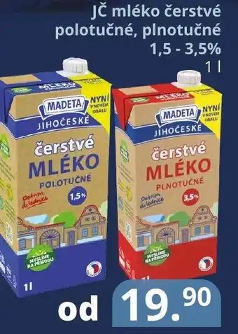 Jč mléko čerstvé polotučné, plnotučné 1,5-3,5% 1L