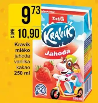 Jip Kravík mléko jahoda vanilka kakao 250 ml nabídka