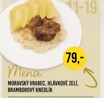 Jip MORAVSKÝ VRABEC, HLÁVKOVÉ ZELÍ, BRAMBOROVÝ KNEDLÍK nabídka