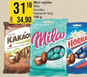 Jip Mini vajíčka Mila Horalky Kakaové řezy 100 g nabídka