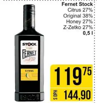 Jip Fernet Stock Citrus 27% 0.5 l. nabídka