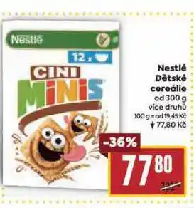 Billa Nestlé dětské cereálie nabídka