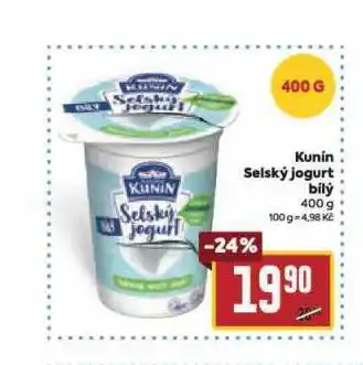 Billa Kunín selský jogurt nabídka