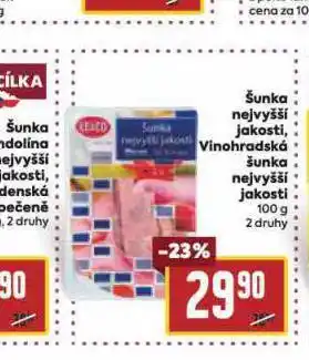 Billa Šunka nejvyšší jakosti nabídka