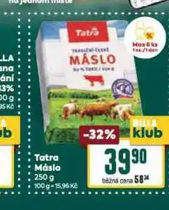 Billa Tatra máslo nabídka