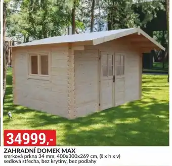 Baumax ZAHRADNÍ DOMEK MAX nabídka