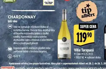 Albert Vina tarapacá chardonnay nabídka