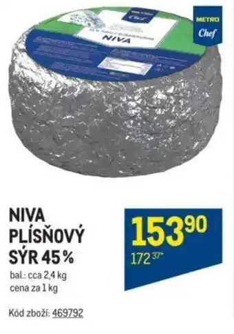 Makro NIVA PLÍSŇOVÝ SÝR 45% nabídka