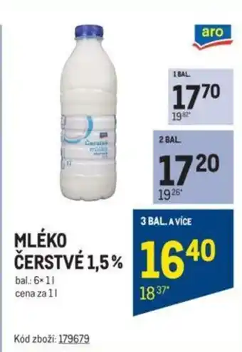 Makro MLÉKO ČERSTVÉ 1,5% nabídka