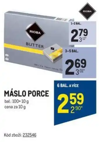 Makro MÁSLO PORCE nabídka