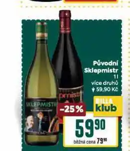 Billa Původní sklepmistr nabídka