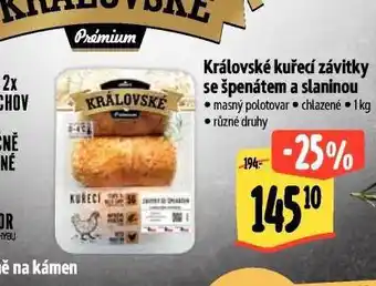 Albert Královské kuřecí závitky se špenátem a slaninou nabídka