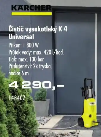 Uni Hobby KARCHER Čistič vysokotlaký K 4 Universal nabídka