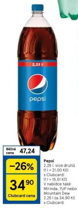 Tesco Pepsi 2.25L nabídka